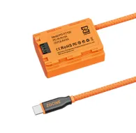 Кабель ZGCINE USB-C к NP-FZ100 с имитацией батареи, оранжевый адаптер и плетеный кабель для стабильного питания камерыКабель ZGCINE USB-C к NP-FZ100 с имитацией батареи, оранжевый адаптер и плетеный кабель для стабильного питания камеры