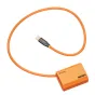 ZGCINE USB-C uz NP-FZ100 dublējbaterijas kabelis ar oranžu apvijumu, USB-C PD ievadu un kompakto dublējbaterijas moduli stabilai kameras apgādei