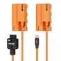 ZGCINE USB-C to NPF dummy battery cable connectors with DT-NPF and PD-NPF adapters, 60cm orange cable for continuous power supply to cameras and NPF devices