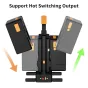 Зарядное устройство ZGCINE VM-C2 для двух аккумуляторов V-Mount с поддержкой горячей замены, вид сверху с одновременной зарядкой двух батарей и совместимостью с USB-C PD 100W