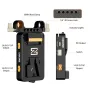 ZGCINE VM-VP3 V-Mount Plate featuring USB-C PD output, three 14.8V D-TAP outputs, and a BPU port for camera rigs