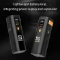 ZGCINE ZG-H50 battery grip with 52Wh capacity, featuring USB-C PD 65W input/output and D-Tap 14.8V output, front view highlighting OLED display details.