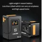 ZGCINE ZG-V99Pro V-Mount battery with smart display, featuring real-time power monitoring and multiple output ports for cameras, lights, and devices. Lightweight and compact, ideal for professional videographers and photographer