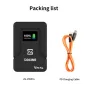 ZGCINE ZG-V99Pro 99Wh V-Mount baterija ar smartdispleju, kas rāda 100% uzlādi, un iekļauts USB-C PD ātrās uzlādes kabelis profesionālām video kamerām un ierīcēm