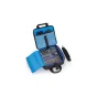 Zoom CBL-8 semi-hard carrying bag for L-8 LiveTrak mixer with open lid showing padded interior, shoulder strap, and organized cable storage