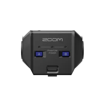 Zoom EXH-6e dual XLR/TRS combo capsule with phantom power controls and USB-C port for professional audio recording