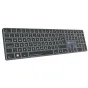 LogicKeyboard Dyslexie TITAN wireless backlit keyboard featuring Dyslexie font, ANSI layout, USB and Bluetooth connectivity, illuminated chiclet keys, and a Titanium Gray aluminum chassis.