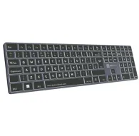 LogicKeyboard Dyslexie TITAN wireless backlit keyboard featuring Dyslexie font, ANSI layout, USB and Bluetooth connectivity, illuminated chiclet keys, and a Titanium Gray aluminum chassis.LogicKeyboard Dyslexie TITAN wireless backlit keyboard featuring Dyslexie font, ANSI layout, USB and Bluetooth connectivity, illuminated chiclet keys, and a Titanium Gray aluminum chassis.