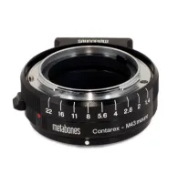 Адаптер Metabones для переходника Contarex на Micro Four Thirds с матовой черной отделкой, хромированной латунной конструкцией и шкалой диафрагмы от f/1.4 до f/22.Адаптер Metabones для переходника Contarex на Micro Four Thirds с матовой черной отделкой, хромированной латунной конструкцией и шкалой диафрагмы от f/1.4 до f/22.