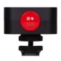 Skaarhoj Tally Light compact broadcast indicator with illuminated dual-LED status light, hot shoe mount for cameras, professional live production tally signal device