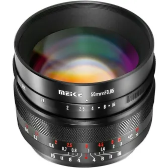 Объектив Meike 50мм f/0.95 для Sony E-mount с потрясающим боке и ручной фокусировкой, вид спереди