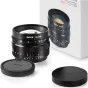 Объектив Meike 50мм f/0.95 для камер Sony E-mount с сверхбыстрым диафрагменным числом, ручной фокусировкой и идеальным размытием фона – полный комплект с объективом, передней и задней крышками, капюшоном и оригинальной упаковкой