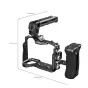SmallRig cage kit for Sony Alpha 7 IV, 7R V, 7S III featuring a top handle, side handle, and HDMI cable clamp for secure grip and versatile mounting options.