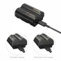 SmallRig USB-C lādēšanas baterija FUJIFILM NP-W235 modelim ar 2600mAh jaudu, meln-zelta dizainu un LED indikatoru, kas rāda uzlādes statusu un pilnu uzlādi.