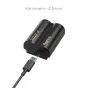 SmallRig USB-C charging battery for FUJIFILM NP-W235 with fast 2.5-hour recharge, connected via USB-C cable