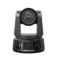 Профессиональная PTZ-камера CineTreak CT-PT31K с поддержкой 12G NDI, 31-кратным оптическим зумом, вид спереди с объективом с красным кольцом и панелью управления для стриминга и вещанияПрофессиональная PTZ-камера CineTreak CT-PT31K с поддержкой 12G NDI, 31-кратным оптическим зумом, вид спереди с объективом с красным кольцом и панелью управления для стриминга и вещания