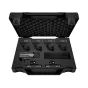 Набор микрофонов Sennheiser e 600 Series для ударных инструментов в защитном кейсе: микрофон для бас-барабана e 602-II, четыре динамических микрофона e 604 для барабанов и два конденсаторных микрофона e 614 для оверхедов и тарел