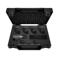 Sennheiser e 600 Series drum microphone set in protective case with e 602-II bass drum mic, four e 604 dynamic drum mics, and two e 614 condenser overhead mics for live and studio useSennheiser e 600 Series drum microphone set in protective case with e 602-II bass drum mic, four e 604 dynamic drum mics, and two e 614 condenser overhead mics for live and studio use