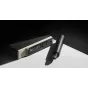Sennheiser EW-D SKM-S wireless handheld microphone system base set featuring a half-rack receiver and handheld transmitter without a microphone capsule, shown from front and side views.