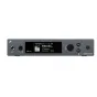 Sennheiser SR IEM G4 wireless stereo transmitter with active OLED display showing frequency 548.100 MHz, front panel controls and SYNC function for professional in-ear monitoring