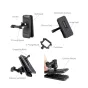 Крепление SmallRig для рюкзака к DJI Osmo Pocket 4/3 с подробным разбором комплектующих: шаровая головка, силиконовая подкладка, двухштырьковый монтаж, холодный башмак и цилиндрическая монтажная платформа для удобного крепления 