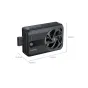 SmallRig cooling fan for mirrorless cameras with USB-C charging port and spring-loaded clip, side view with dimensions 75.3mm x 50.6mm x 26.3mm