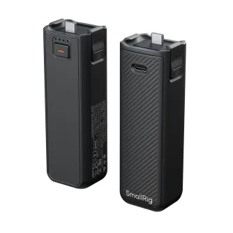 SmallRig power bank for DJI Osmo Pocket 3/4 with 5000mAh capacity, dual USB-C ports, and ergonomic grip design for secure handling and tripod mounting