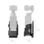 SmallRig Multifunctional Cage for DJI Osmo Pocket 4 with magnetic mount, dual cold shoe, and Arca-type base – side and front view with dimensions