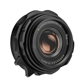 Thypoch DZO Ksana 21mm f/3.5 ASPH wide-angle lens with black lens hood for Leica M mount, featuring Epoch Coating 73 for cinematic flares