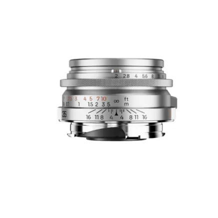 DZO Ksana 35mm f/2 ASPH. Full-frame Photo Lens (Leica M, Silver Chrome)