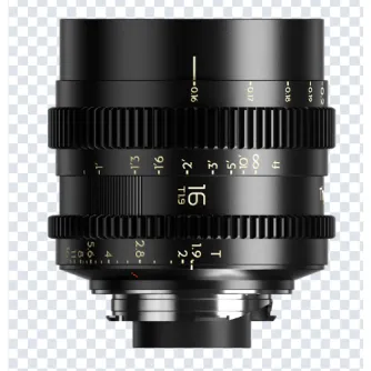 Thypoch Simera-C 16mm T1.9 ultra-wide cine lens with M-mount, front view showing aperture and focus ring details