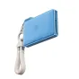 Ulanzi DC01 blue portable memory card case with a sleek design, featuring a keyring attachment for easy carrying and a durable exterior.
