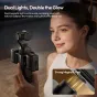 Ulanzi LM06 dual magnetic LED lights with strong magnetic hold on charging bracket, ideal for soft fill lighting in mobile photography and vlogging