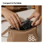 Ulanzi LM06 dual magnetic LED fill lights compact set placed in a handbag, showcasing portable and pocket-sized design for mobile content creators