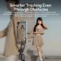 Ulanzi TT23 Magnetic Auto-Tracking Selfie Stick Tripod in action with AI 360° face and body tracking, demonstrating seamless obstacle recovery for hands-free vlogging and livestreaming.