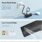 Ulanzi MG13 MagLock Power Grip accessory in dual mode operation: Power Bank Mode with 20W output charging a smartphone and Low-Current Mode charging earphones and smartwatch, featuring magnetic grip design and wrist strap.
