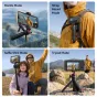 Ulanzi MT55 SnapGo Mini Selfie Stick Tripod in Mantis Mode with smartphone for elevated outdoor shooting and content creation