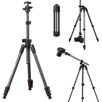 Ulanzi TT59 aluminum tripod with 180° rotating center column, camera mounted for photography and video, adjustable legs, and horizontal extension up to 120 cm.