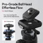 Ulanzi TT59 tripod ball head with UKA quick-release system for effortless 360-degree panoramic rotation and secure four-way mounting