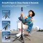 Ulanzi TT91 Auto-Open Extension Pole extended for vlogging, featuring instant quadpod deployment and 65-inch height for versatile outdoor shooting.