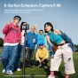 Ulanzi TT91 8-section selfie stick tripod extended for group photos, featuring 1/4'' mount compatibility and auto-open quadpod base for quick setup
