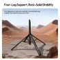 Ulanzi TT91 auto-open extension pole tripod with four-leg base fully extended in a desert landscape, ideal for stable outdoor photography and vlogging