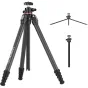 Ulanzi TZ01 2-in-1 carbon fiber tripod with extended legs and 360° ball head, featuring detachable mini tripod for versatile photography and videography