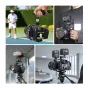 Ulanzi XJ01 folding handle camera cage with action cam mount, showcasing versatile rig setup for handheld and tripod use