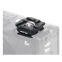 Falcam F22 Cold Shoe Adapter Plate (Black) - Close-up view of a durable aluminum alloy adapter converting F22 quick release to cold shoe mount for camera rigs.