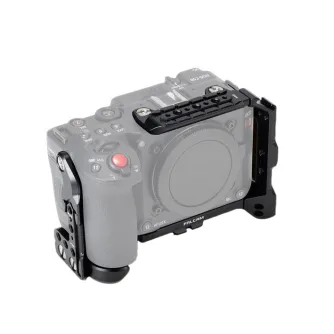 Falcam F22 & F38 Quick Release Camera Cage for Canon EOS C50 featuring modular aluminum design, ARRI-style mounting points, detachable top plate, and magnetic wrench tool.