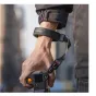 Falcam Maglink Quick Magnetic Buckle Wrist Strap V2 in use with camera grip, black leather and nylon strap featuring magnetic quick-release buckle for secure and adjustable photography wrist support