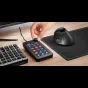 Biomag Mars MSD-NEO black programmable macro pad with 15 LCD keys, precision control wheel, and dual buttons in use on a wooden desk with gaming accessories.