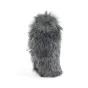 AZDEN SWS-15 faux fur slip-on cover for SMX-15 microphone, ultra-soft dark grey synthetic fur
