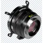 Увеличитель DZOFILM Marlin 1.4x Expander (PL-L) с коэффициентом 1.4x, металлический корпус черного цвета, передняя линза с красным фильтром и рифленым кольцом для захвата.